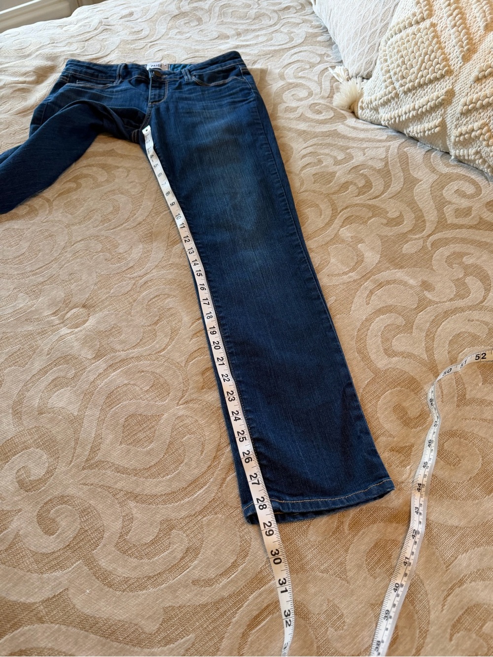 PAIGE Skyline Ankle Peg Jeans 29 Medium Wash Stretch Denim - Picture 11 of 14
